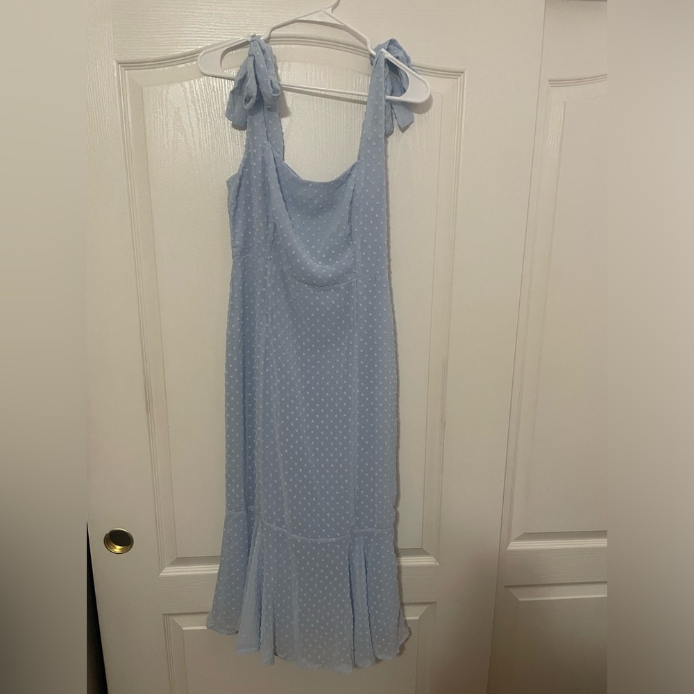 Light Blue Sleeveless Midi Dress